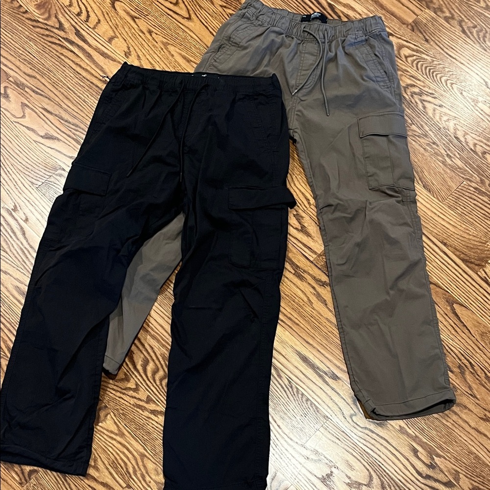 Hollister Men's Black and Tan Cargo Pants
